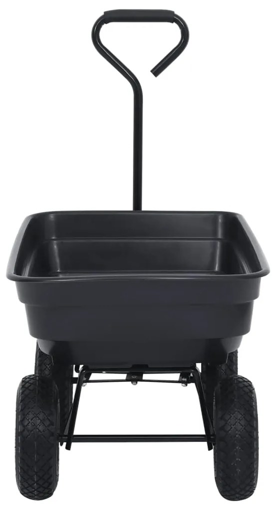 Carrinho de mão basculante para jardim 300 kg 75 L preto
