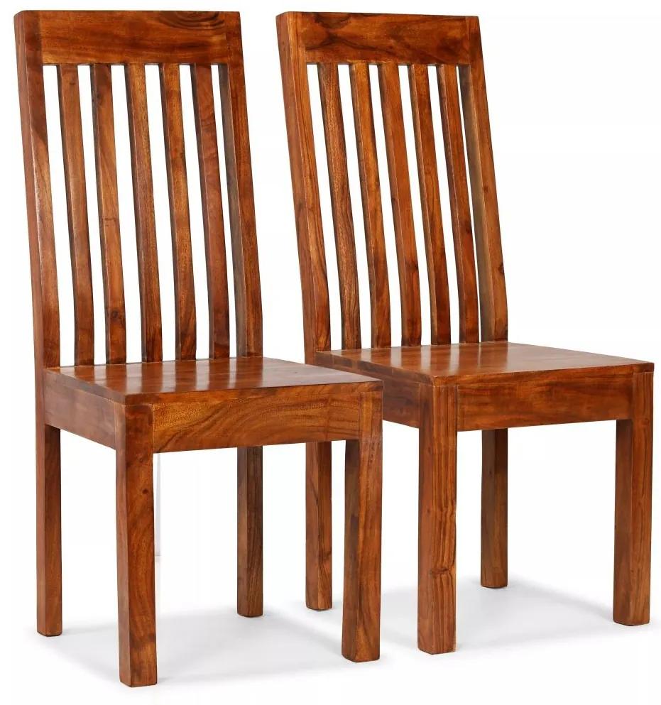 Cadeiras de jantar 2 pcs madeira maciça acabamento em sheesham