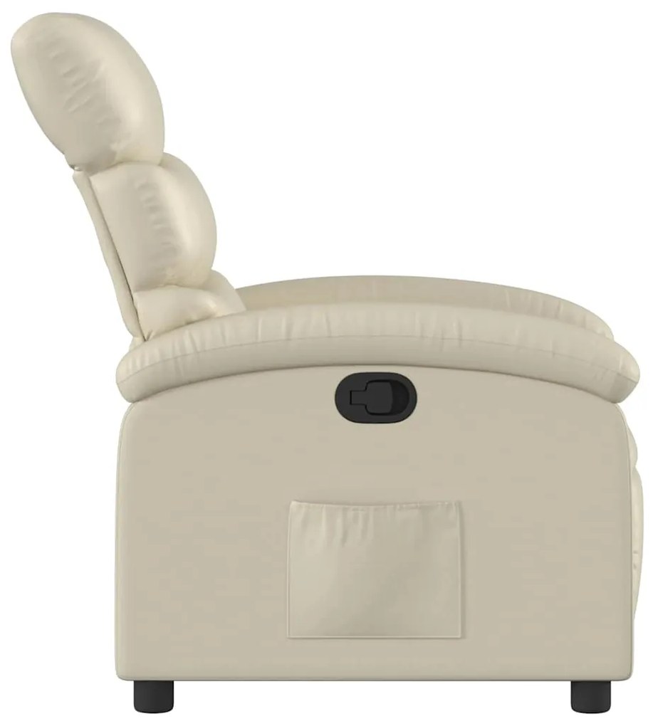 Poltrona reclinável couro artificial cor creme