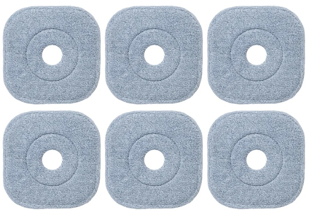 Conjunto de 6 peças de cabeças de esfregona de substituição Mopa de substituição para esfregona de microfibra Mopa de limpeza removível e lavável Cinz