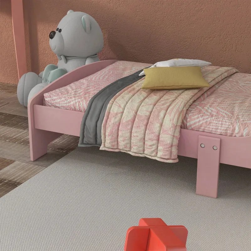 Cama Bunny para Crianças - Rosa - 140x70 cm - Design Natura