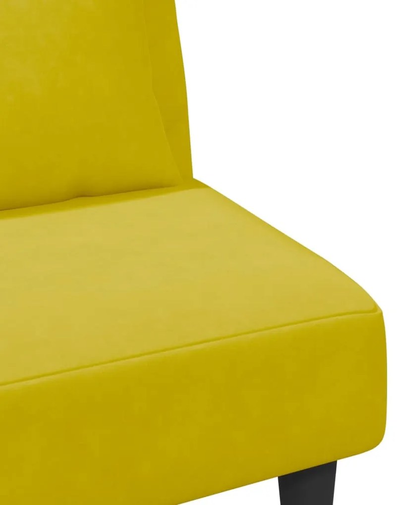 2 pcs conjunto de sofás com almofadas veludo amarelo