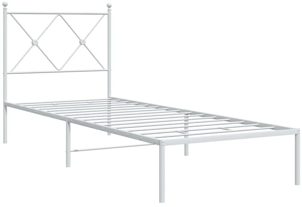 Estrutura de cama com cabeceira 80x200 cm metal branco