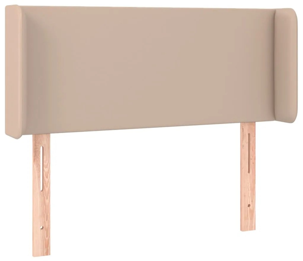 Cabeceira cama c/ LED couro artificial 93x16x78/88cm cappuccino