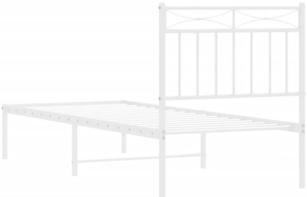 Estrutura de cama com cabeceira 80x200 cm metal branco