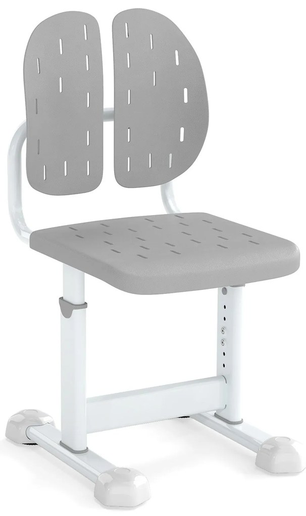 Cadeira de mesa infantil ajustável em altura com encosto duplo e assento respirável, estrutura de metal resistente para maiores de 3 anos, rosa