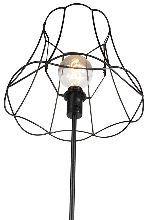 Candeeiro de Pé Preto com Estrutura Granny 35 cm ajustável - Parte