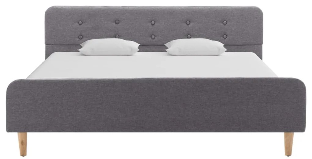 Estrutura de cama em tecido 160x200 cm cinzento-claro