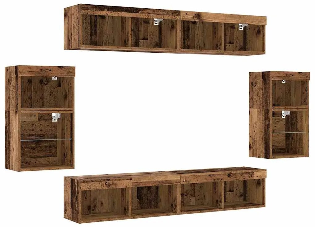 Prateleira flutuante vidaXL 2 pcs Madeira antiga 40x28.5x40 cm Madeira