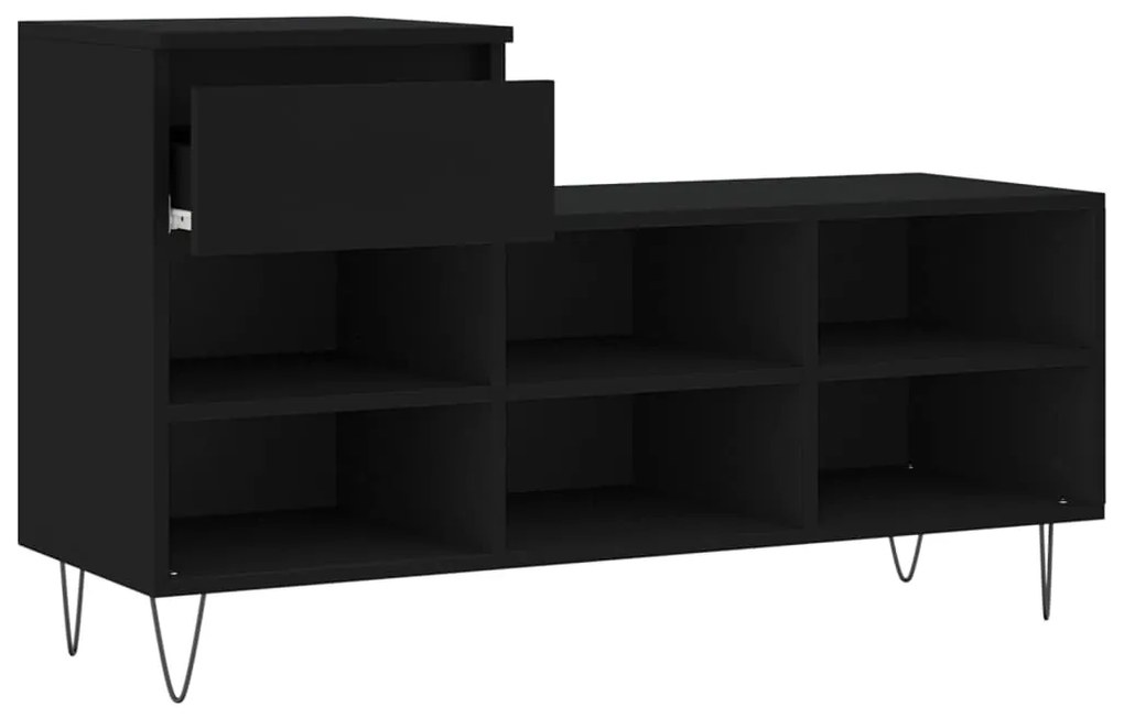 Sapateira 102x36x60 cm derivados de madeira preto