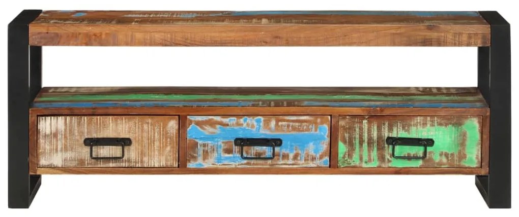 Móvel de TV 120x30x45 cm madeira recuperada maciça