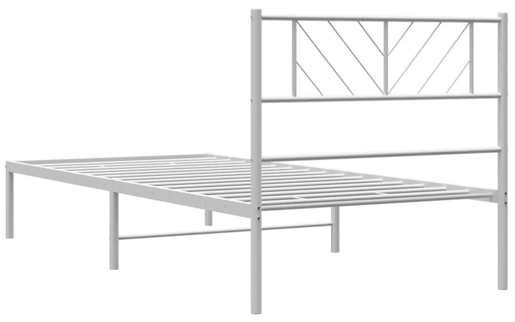 Estrutura de cama com cabeceira 80x200 cm metal branco