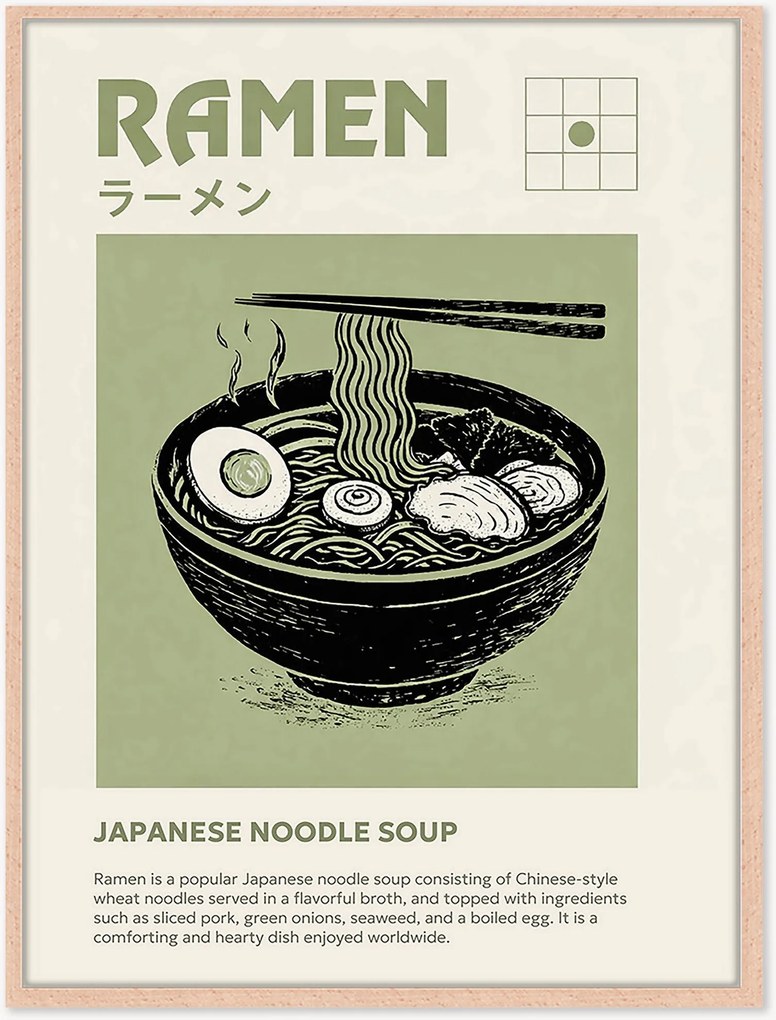 Impressão digital emoldurada artesanal Ramen