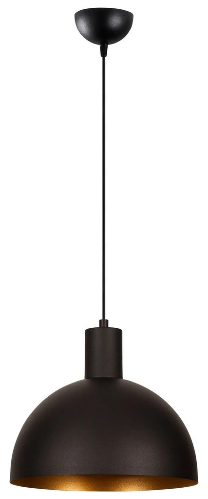 Candeeiro de Teto Sivani – Preto e Dourado – 30 cm de Diâmetro