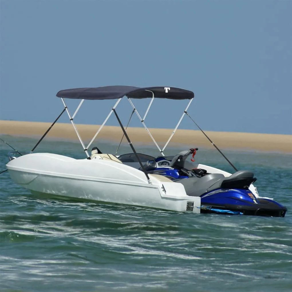 vidaXL Toldo 3 arcos Bimini paredes malha laterais 183x(154-167)x137cm