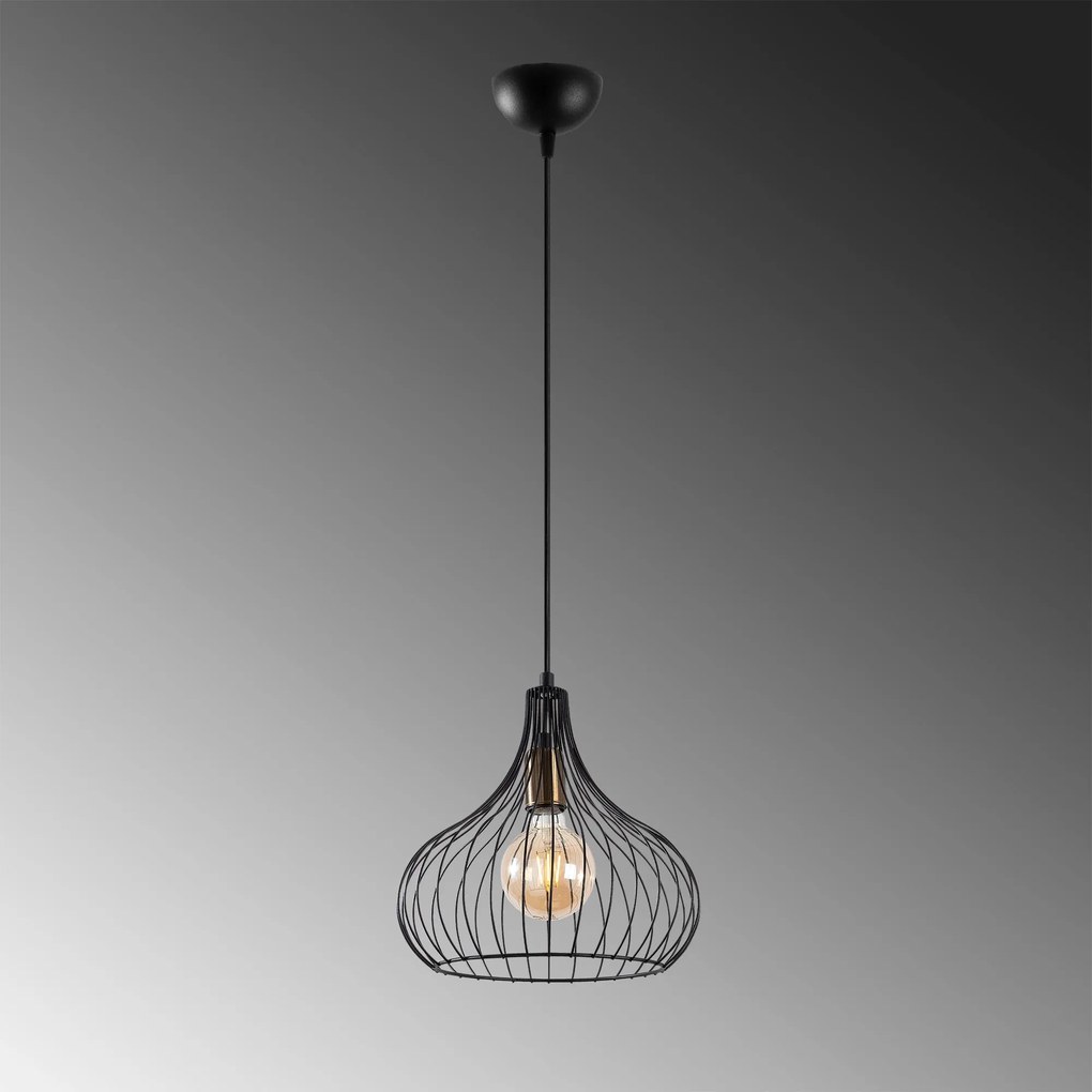 Candeeiro Suspenso Teldamla – Preto Antigo – 22 x 22 x 120 cm