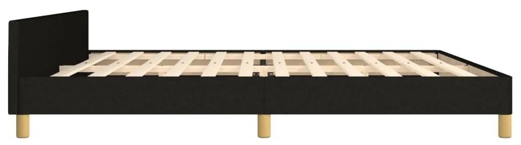 Estrutura de cama sem colchão 200x200 cm tecido preto