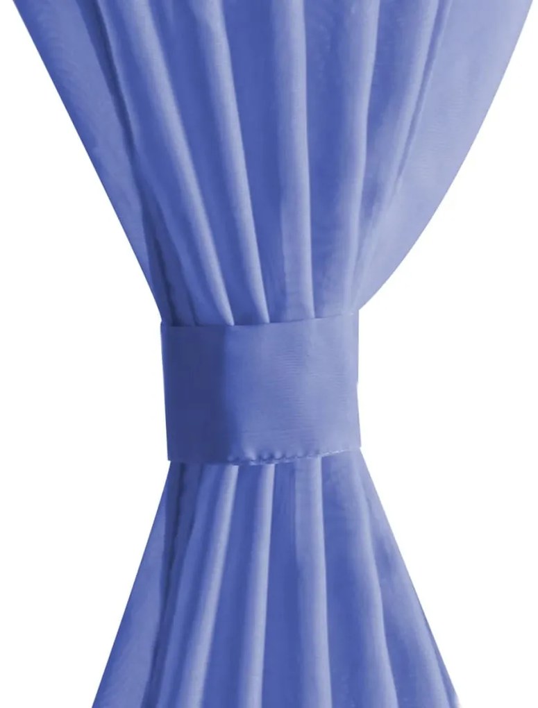 Cortinas em voile 2 pcs 140x245 cm azul real