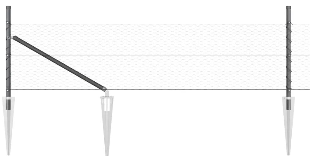 Cerca Hexagonal vidaXL Cinza 0.4x10 m Aço