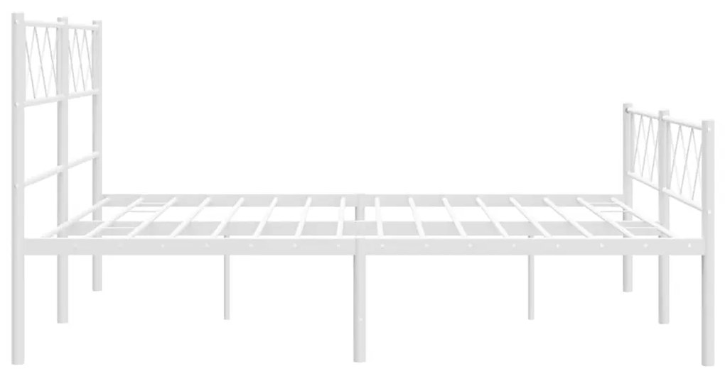 Estrutura de cama com cabeceira e pés 150x200 cm metal branco