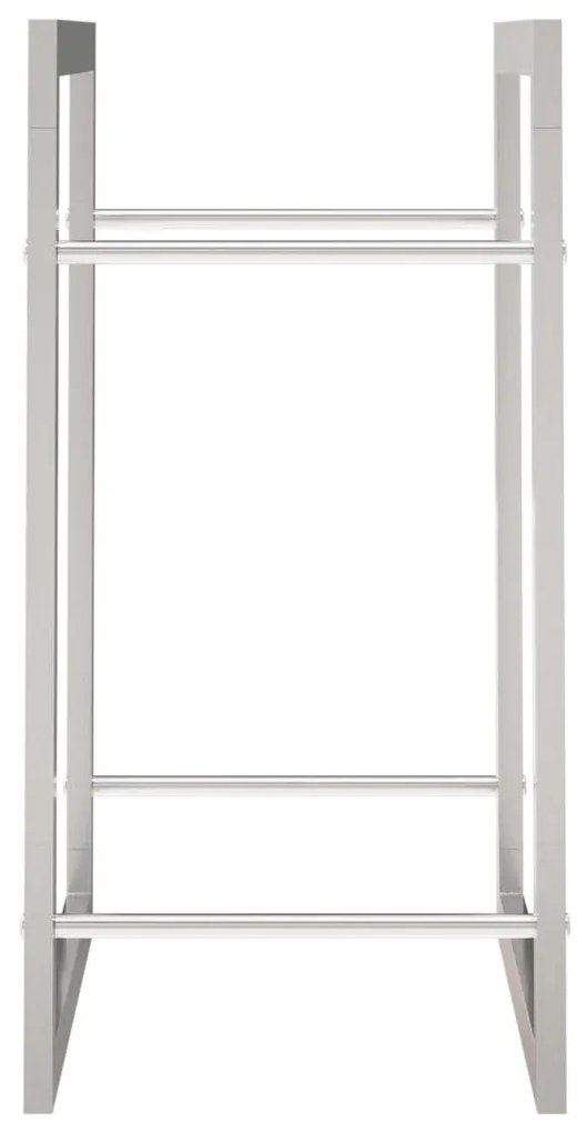 Suporte para lenha 80x28x86 cm aço inoxidável