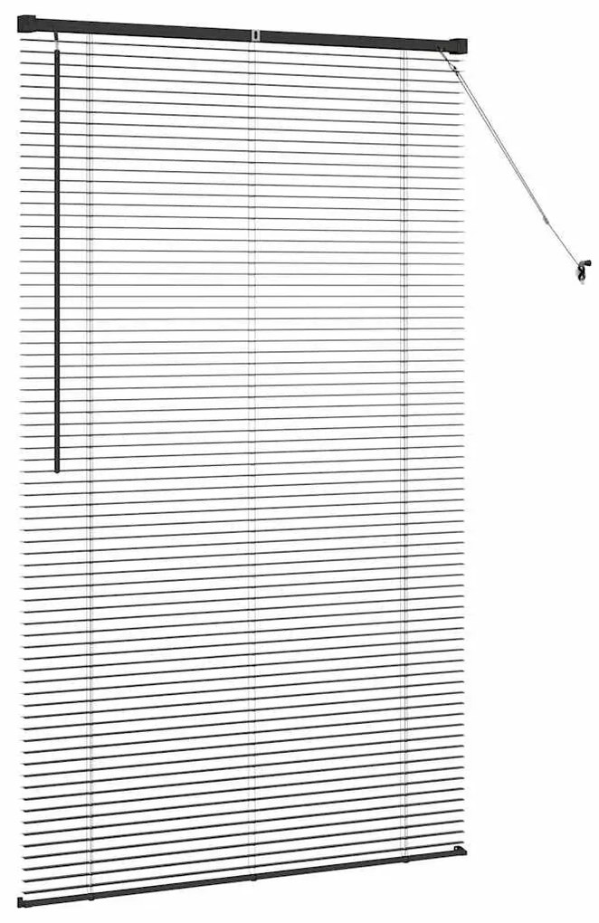 Persiana de Janela com cortinas Outros Manual Preto 100 x 175 cm Alumí