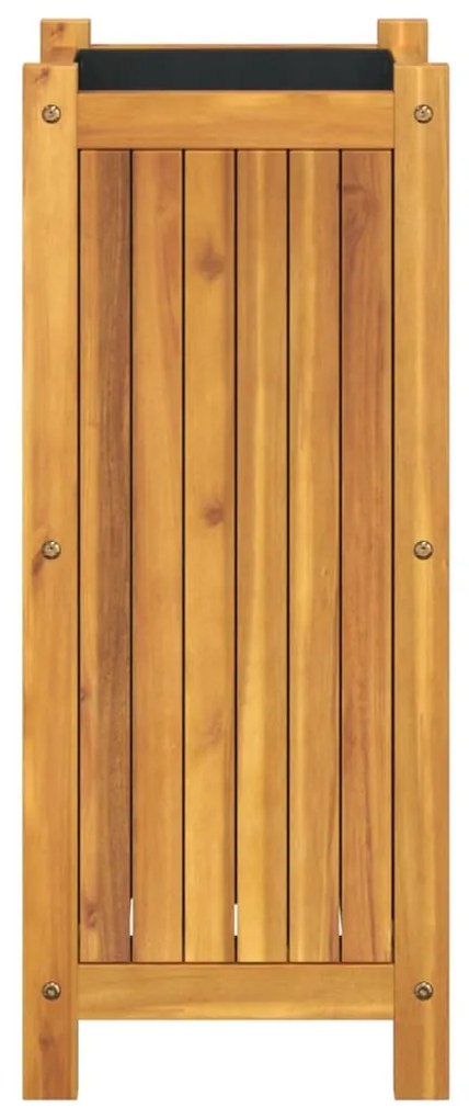 Vaso/floreira de jardim com forro 31x31x75 cm acácia maciça