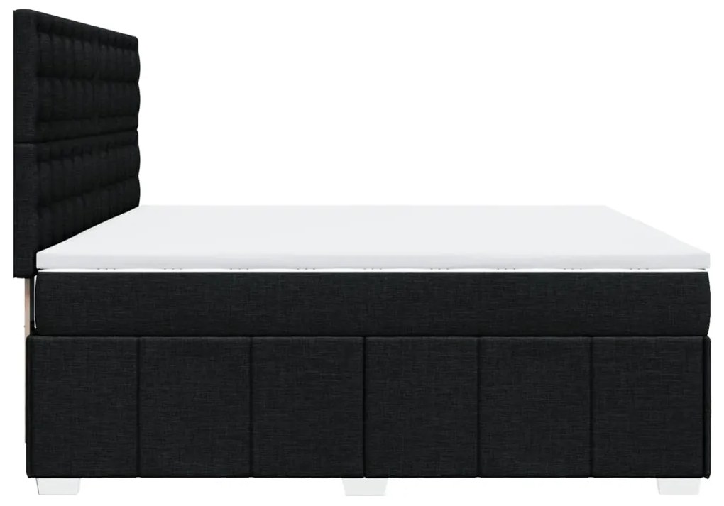 Cama com molas/colchão 180x200 cm tecido preto
