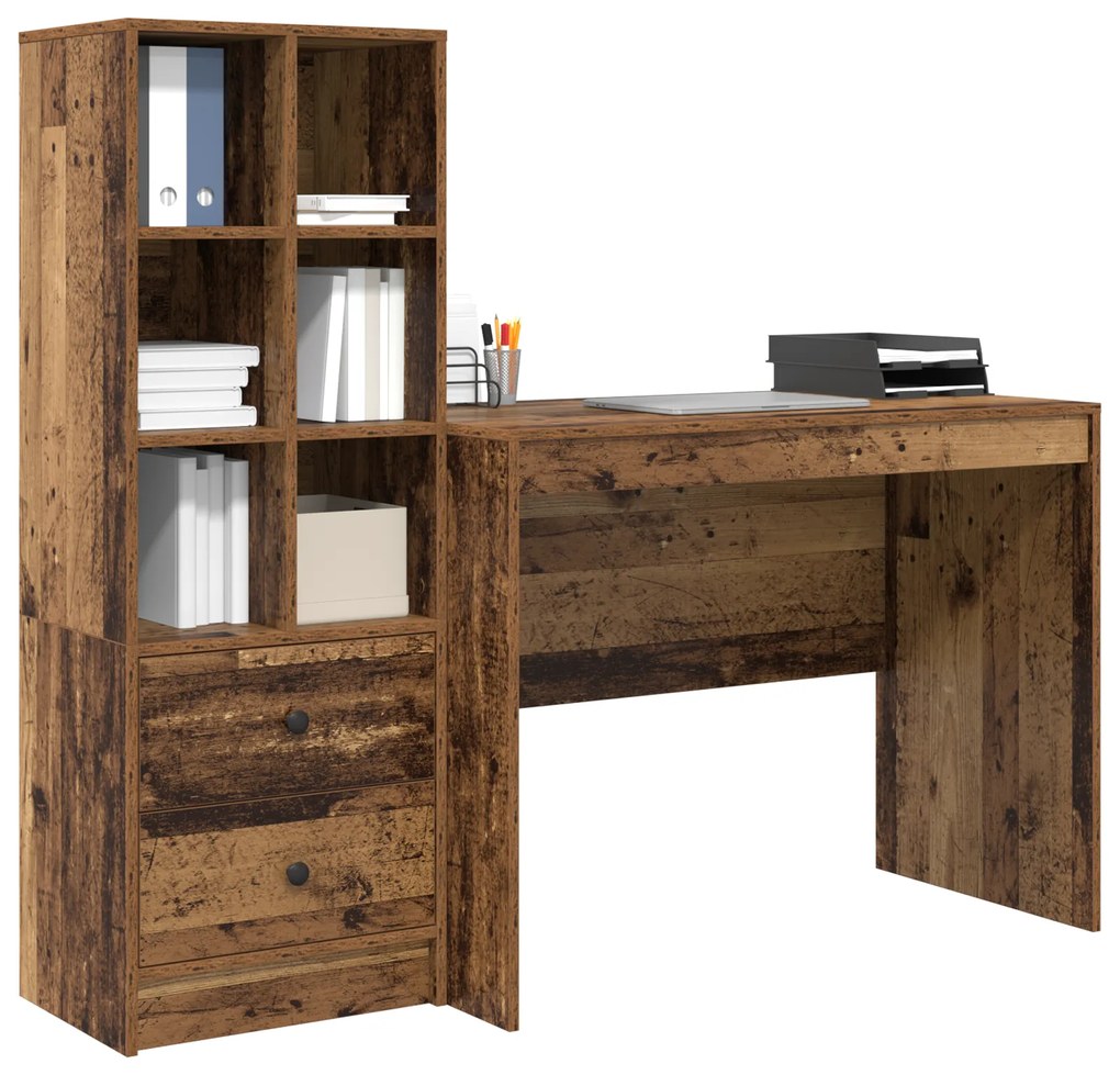 Mesa com Armazenamento Madeira Antiga Madeira Derivada