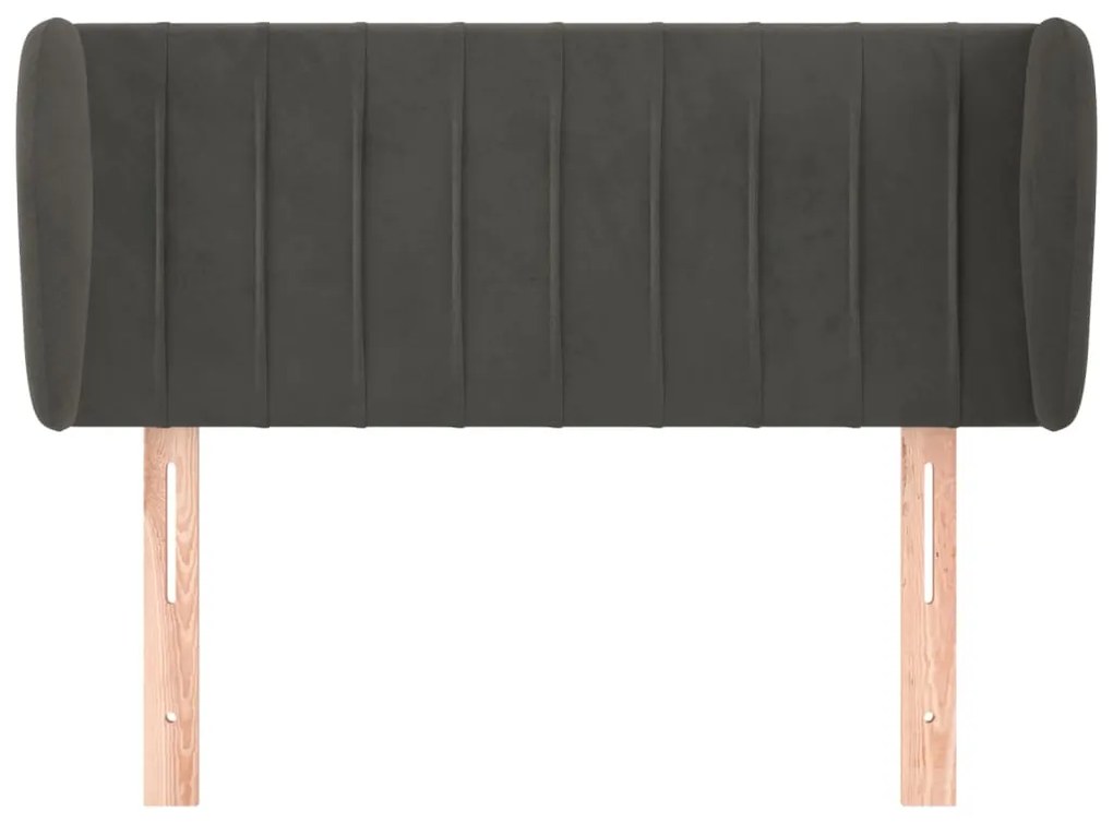 Cabeceira de cama c/ abas veludo 93x23x78/88 cm cinzento-escuro