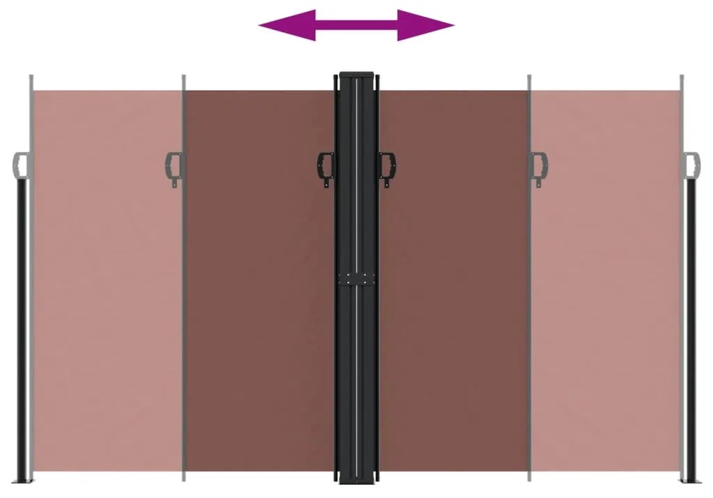Toldo lateral retrátil 200x1000 cm castanho