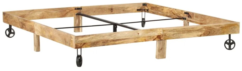 Estrutura de cama madeira de mangueira maciça 200x200 cm