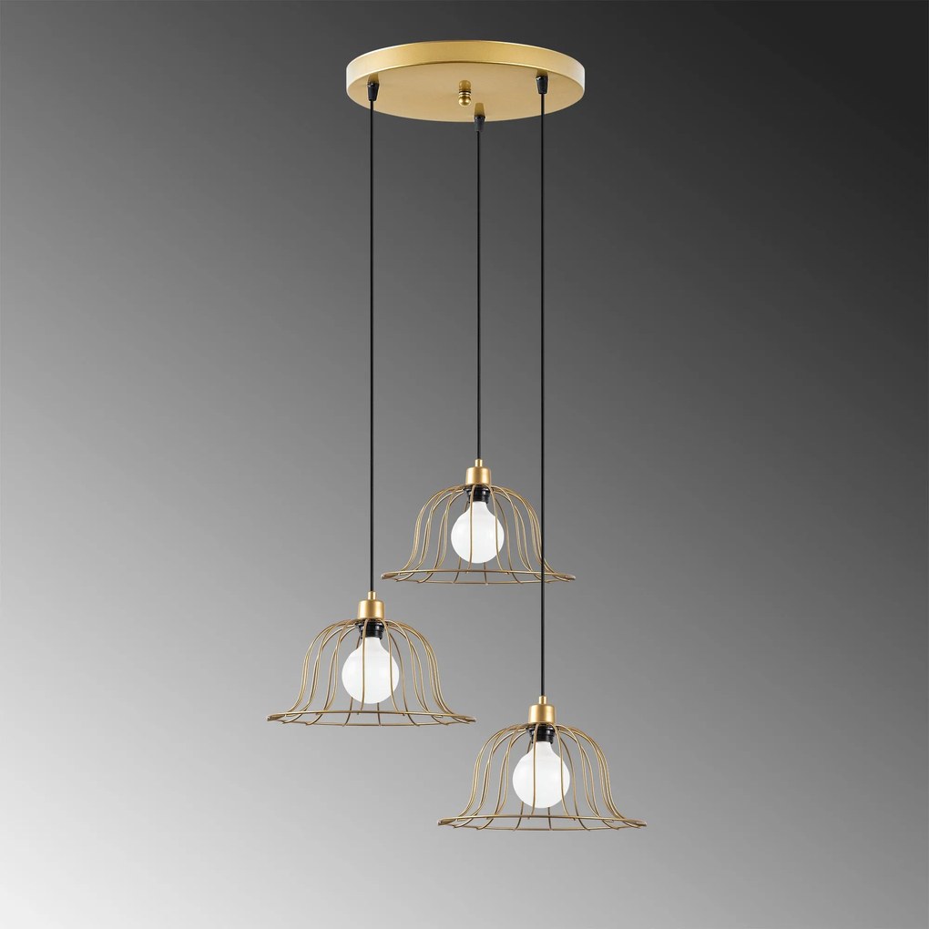 Candeeiro de Teto Boey – Dourado Brilhante – 62 x 62 x 121 cm