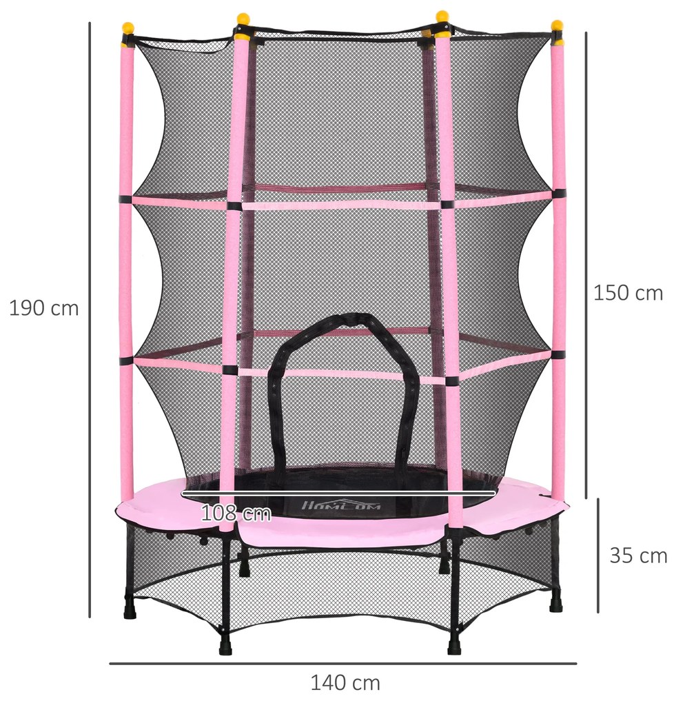 Trampolim Infantil "Luna" com Rede de Segurança – Ø140x190 cm – Para I