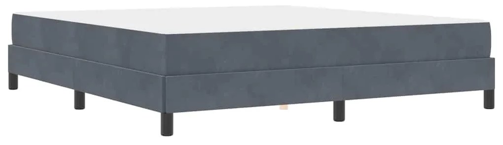 Cama box spring com colchão Cinza Escuro 180 x 200 cm Veludo