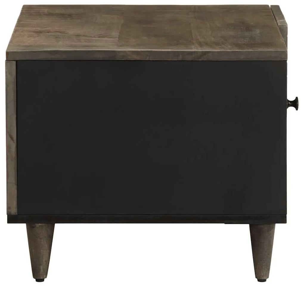 Mesa centro cinzento claro 80x50x40 cm madeira mangueira maciça