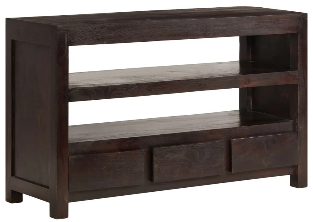 Móvel TV madeira de acácia maciça 90x30x55 cm castanho escuro