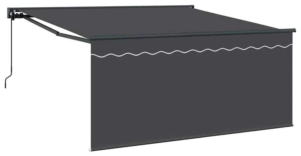 Toldo Retrátil Manual Antracite Cinzento 350 x 250 cm