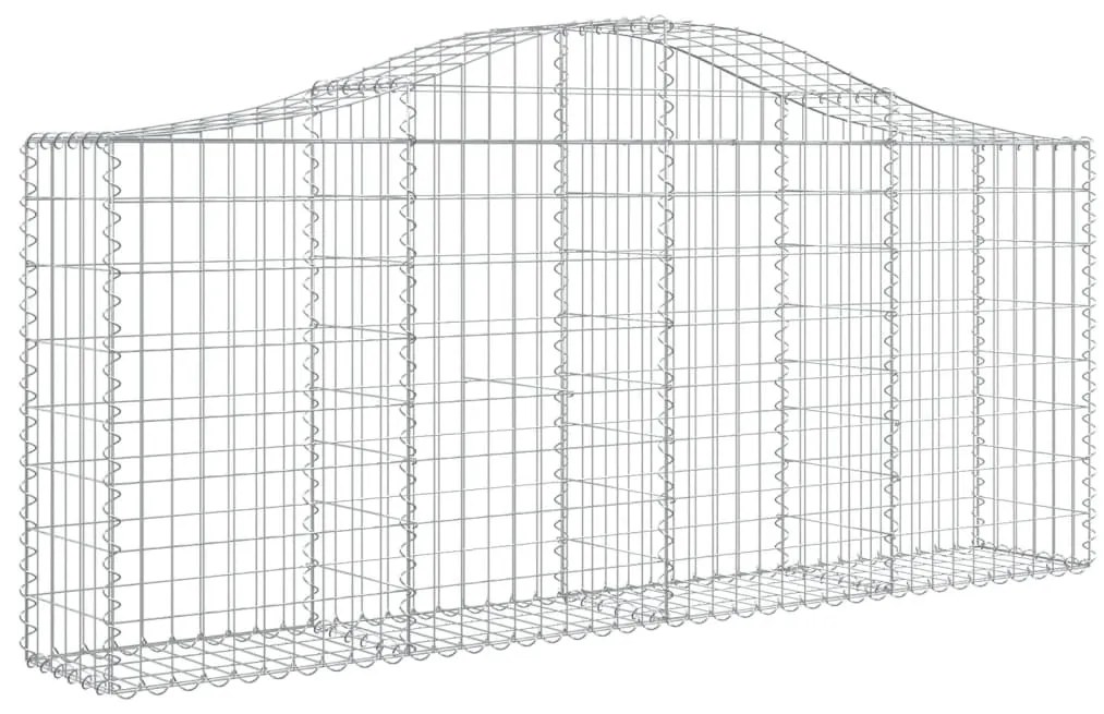 Cestos gabião arqueados 2 pcs 200x30x80/100cm ferro galvanizado