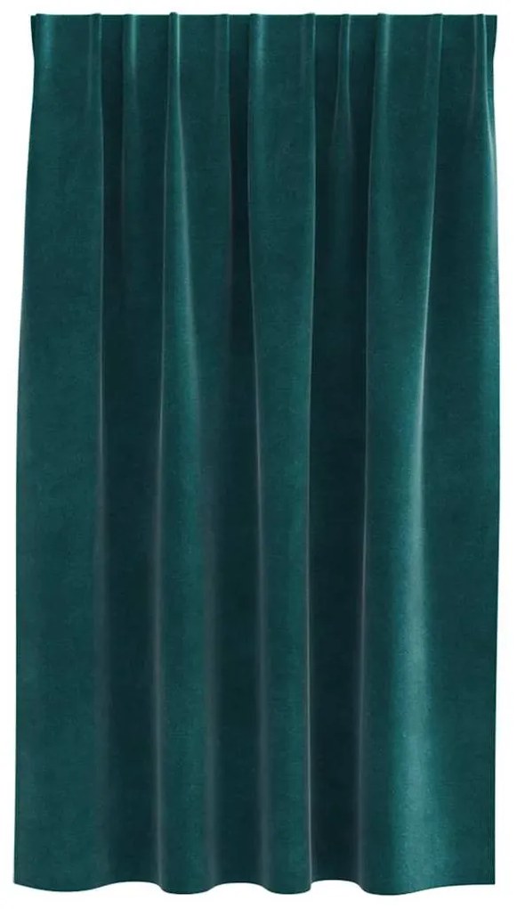 Cortinas Blackout vidaXL com fita superior 2 pcs Veludo Verde Escuro
