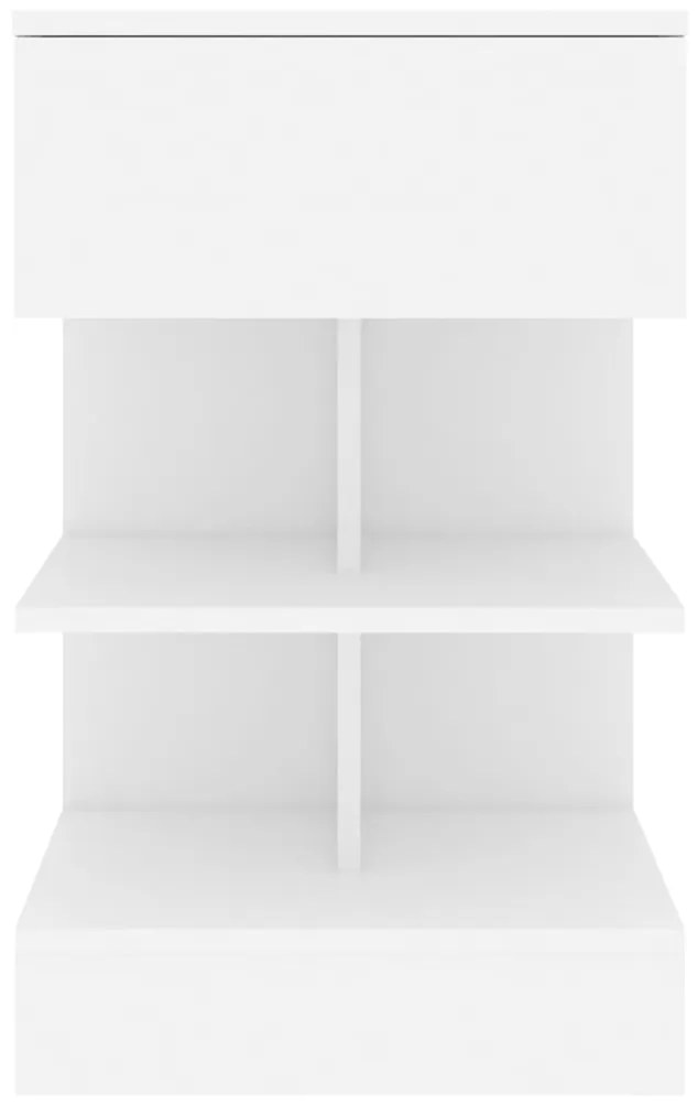 Mesas de cabeceira 2 pcs 40x35x65 cm contraplacado branco