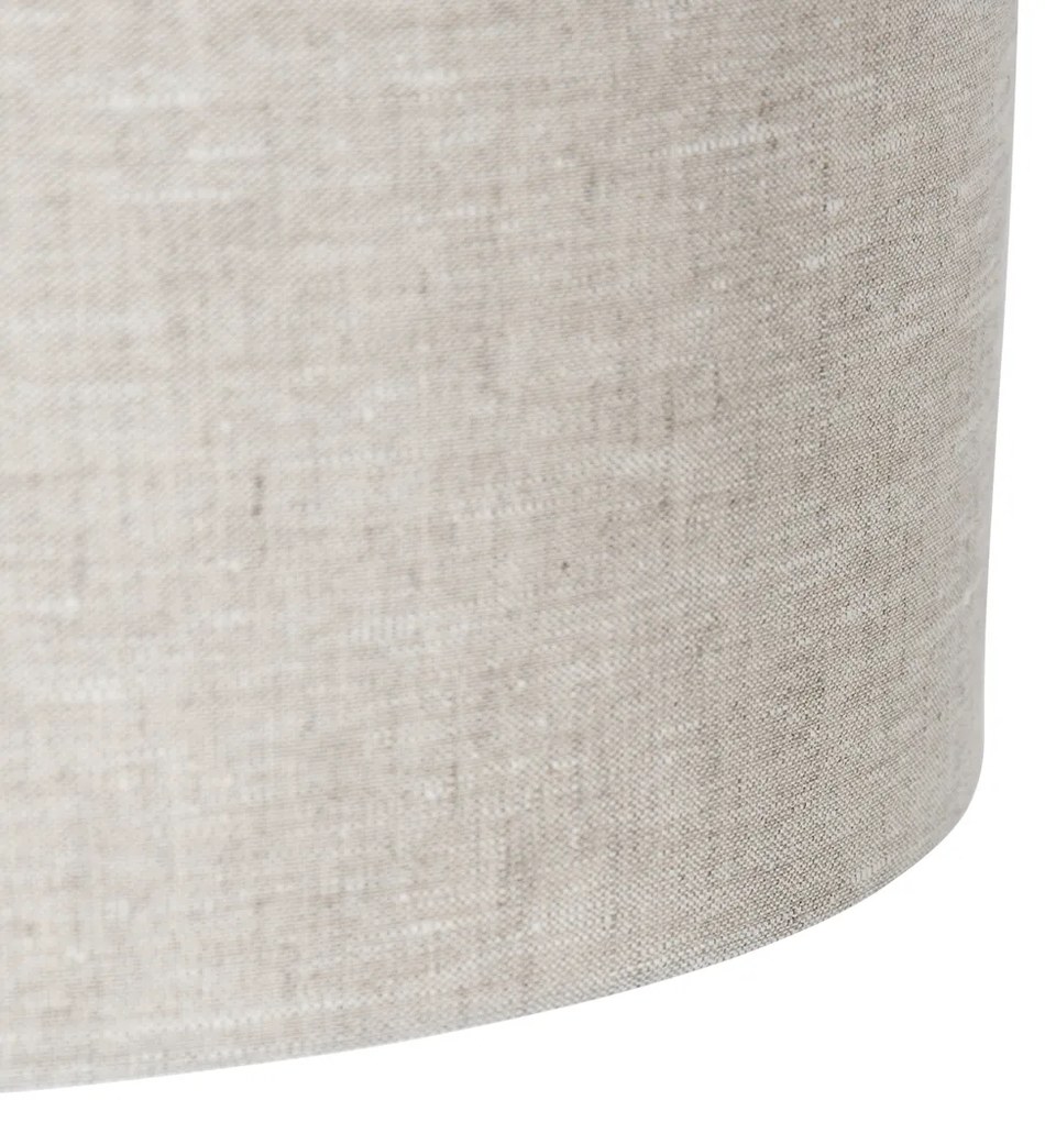 Candeeiro de teto rústico preto com cúpula bege 50 cm - Combi 1 Moderno