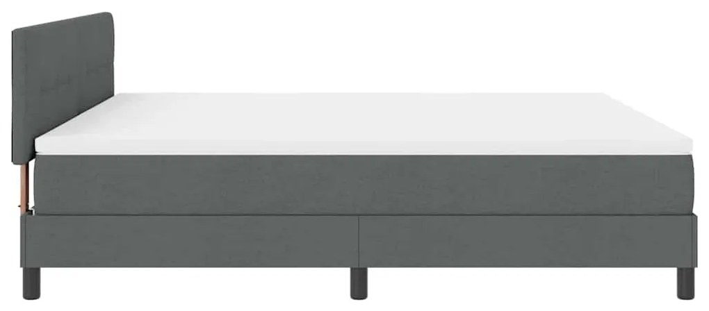 Cama Box Spring com Colchão e LED Cinza Escuro 180x200 cm Tecido