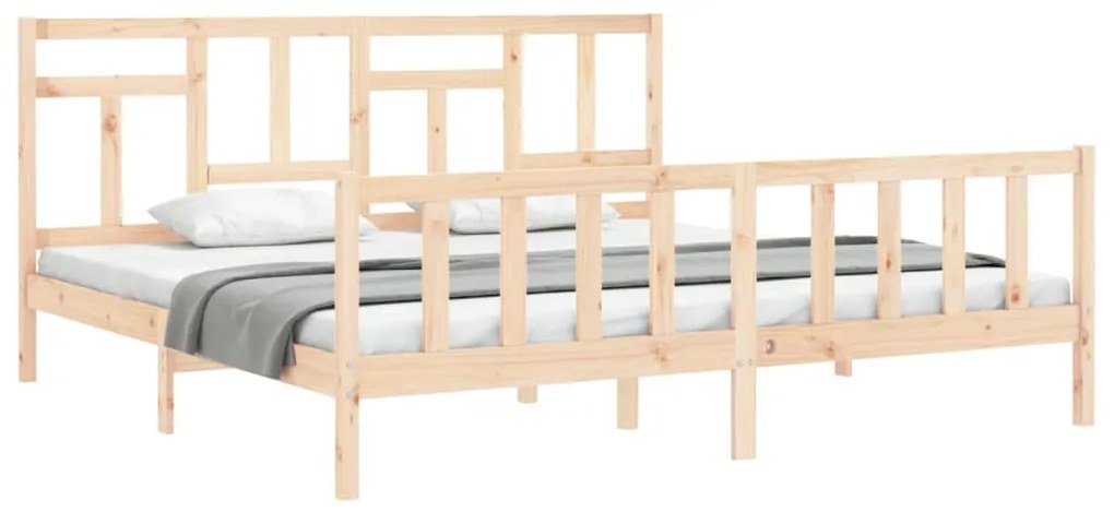 Cama sem colchão 200x200 cm madeira de pinho maciça