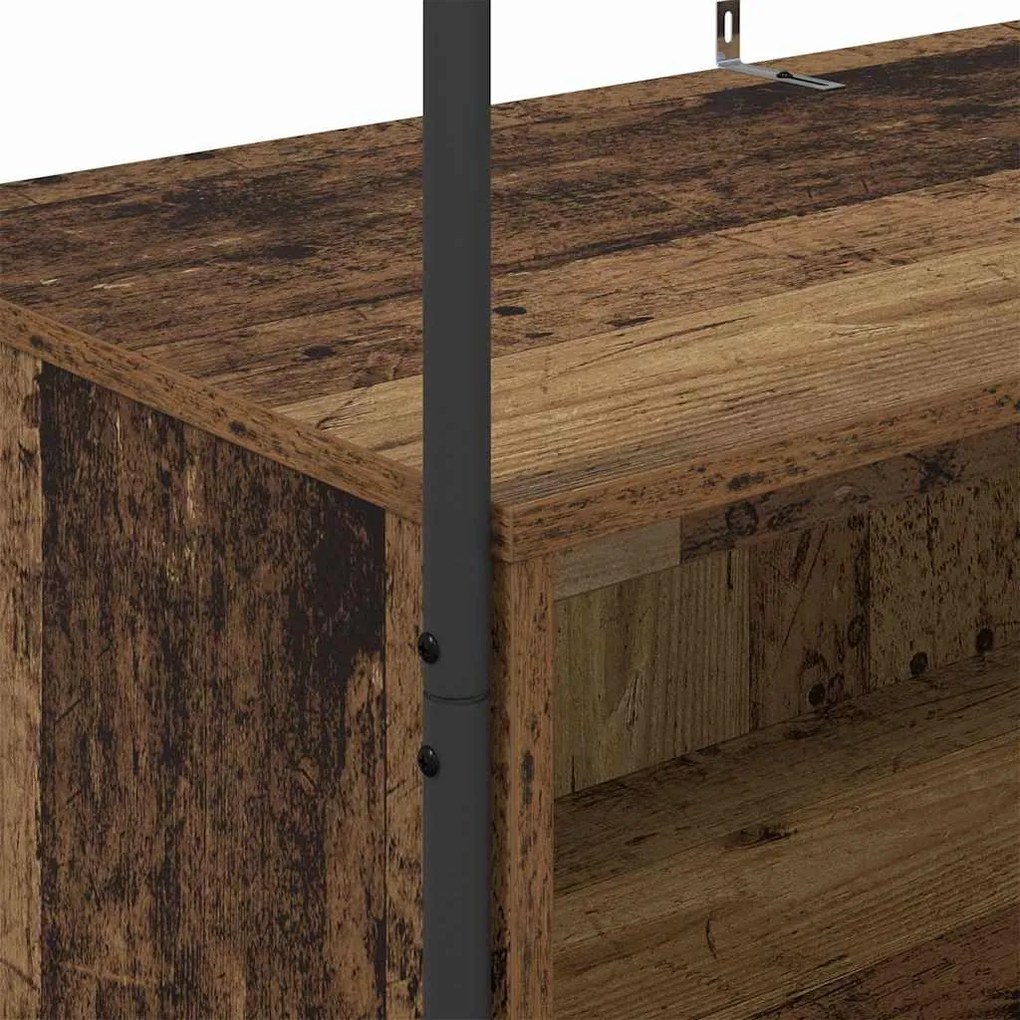 Cabide com Prateleiras Madeira Antiga 100x44x160 cm