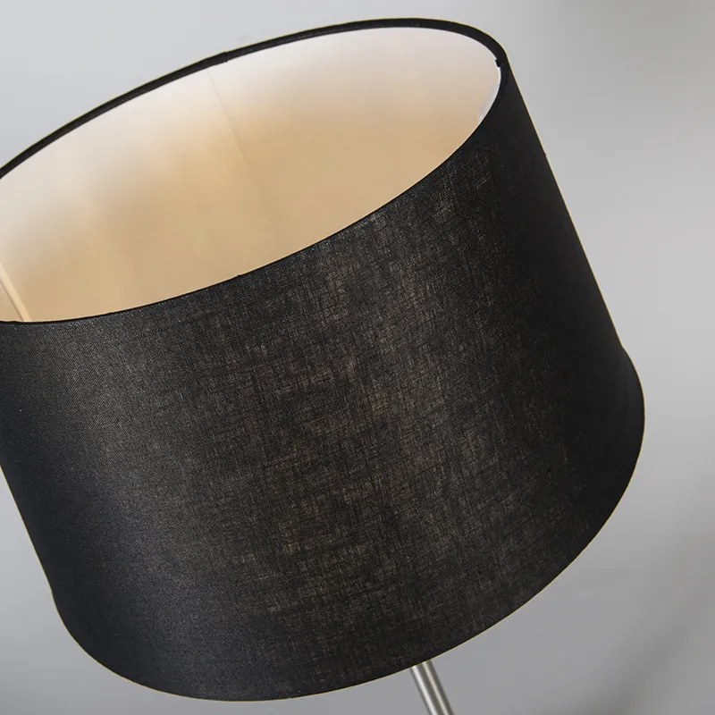 Candeeiro de mesa em aço com cúpula preta 35 cm ajustável - Parte Design,Moderno