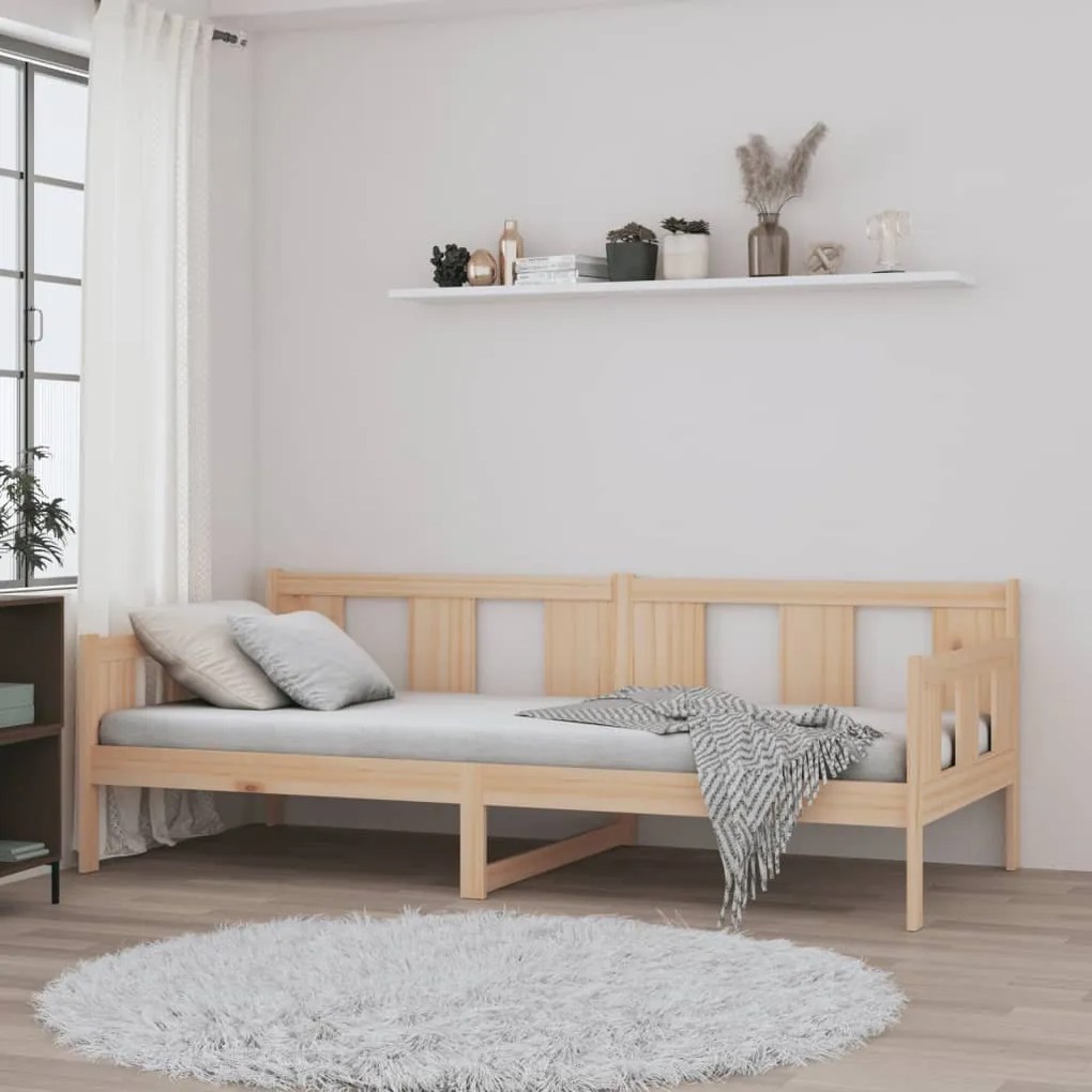 Sofá-cama 80x200 cm madeira de pinho maciça