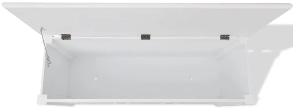 Banco de arrumação, estilo barroco, MDF branco