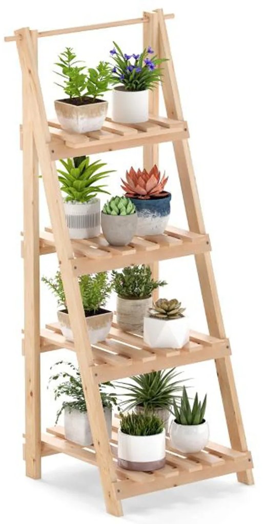 Canteiro de jardim elevado de madeira com pernas e mesa lateral dobrável de 63 x 34 x 74 cm