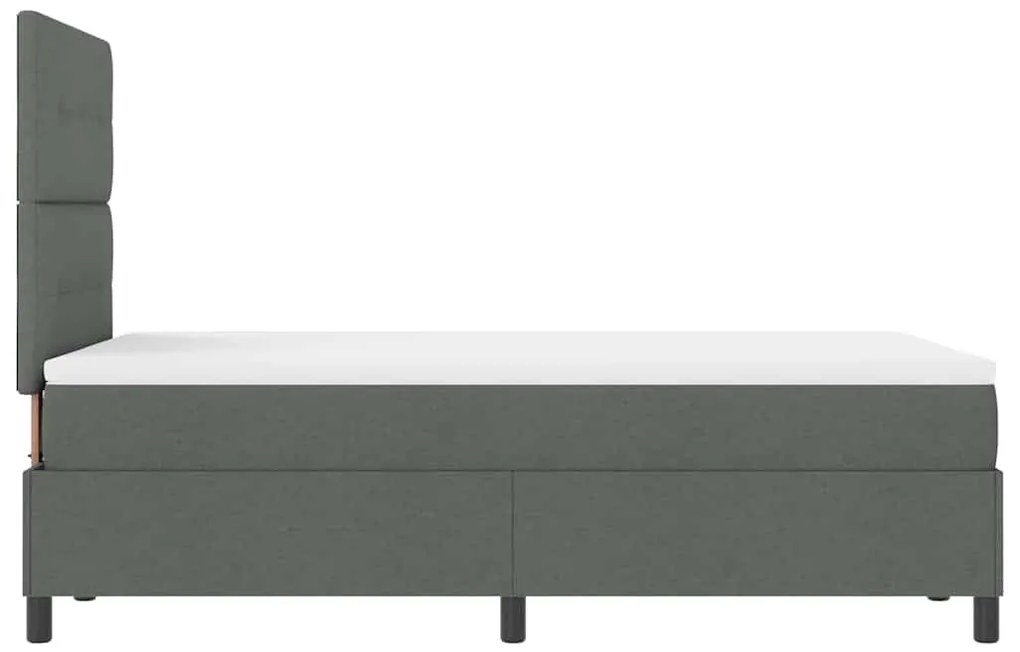 Cama Box com Colchão e Luz LED - Cinza Escuro - 120x200 cm Tecido